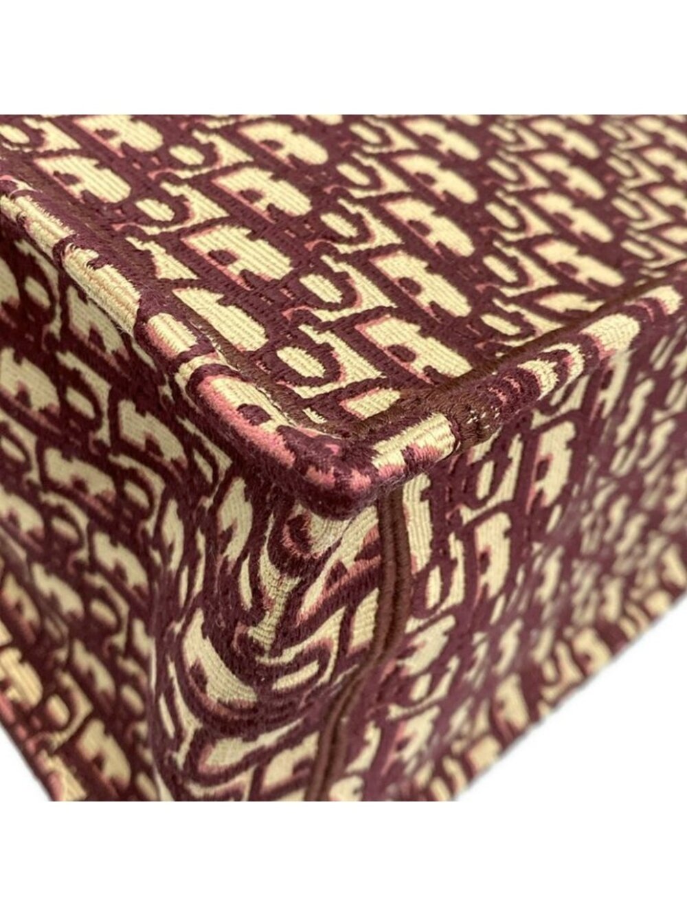 Dior Tote Book Beige Bordeaux Oblique Embroidery - Picture 6 of 15